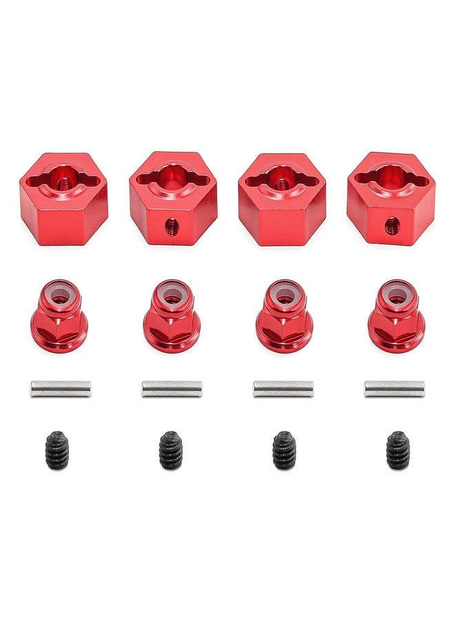 POLANTA 4Pcs Aluminum Alloy 14mm Wheel Hex Hub Adaptor with 4pcs M4 Flanged Lock Nut for Arrma 3S BLX Vorteks Senton Granite Big Rock Upgrade Parts,Replace ARAC9742/ARAC9699 - Image 2